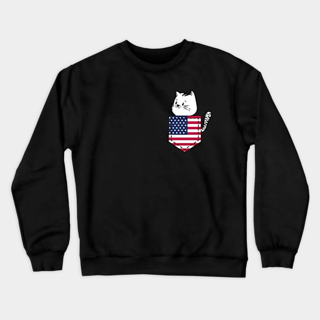 Patriotic Pocket Pussy - Cat Lover -  American Patriot Crewneck Sweatshirt by PosterpartyCo